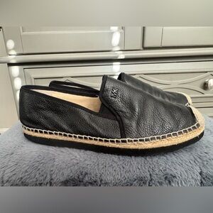 Women’s  Black Leather Espadrilles Michael Kors